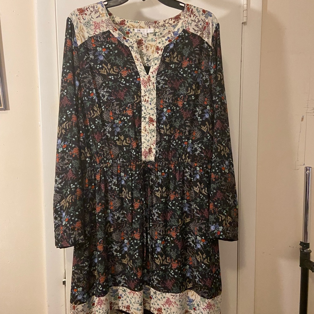 Floral Black Midi Dress